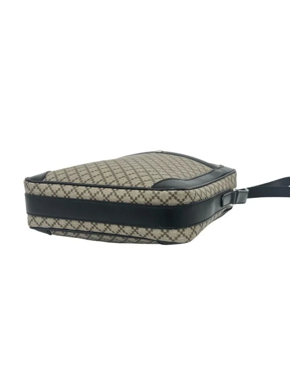 Gucci Diamante Leather Shoulder Bag Crossbody Pochette Cross Beige Black